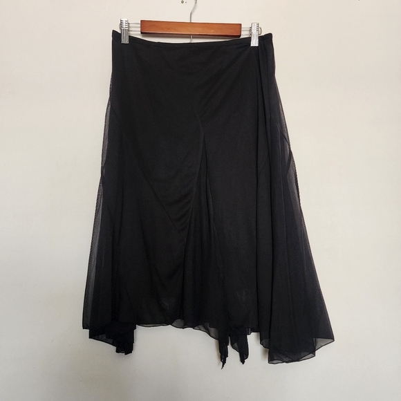 Vintage black Witchy 90s mesh asymmetrical skirt - Picture 5 of 8